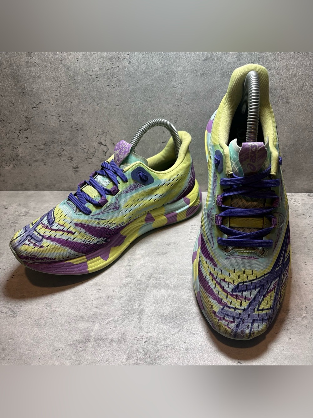 Asics NOOSA TRI 15 Glow Yellow/Palace Purple Womens 7.5 Sneakers Shoes 1012B129